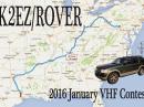 2016 January VHF Contest QSL showing 1700 mile route